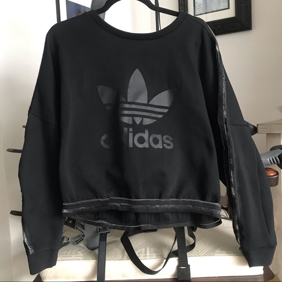 adidas Sweaters - adidas Cropped Mesh Vent Sweatshirt